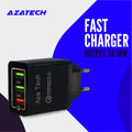 AzaTech QC 3.0 Fast Charger With Triple USB 3 Port 3A 18W 25W