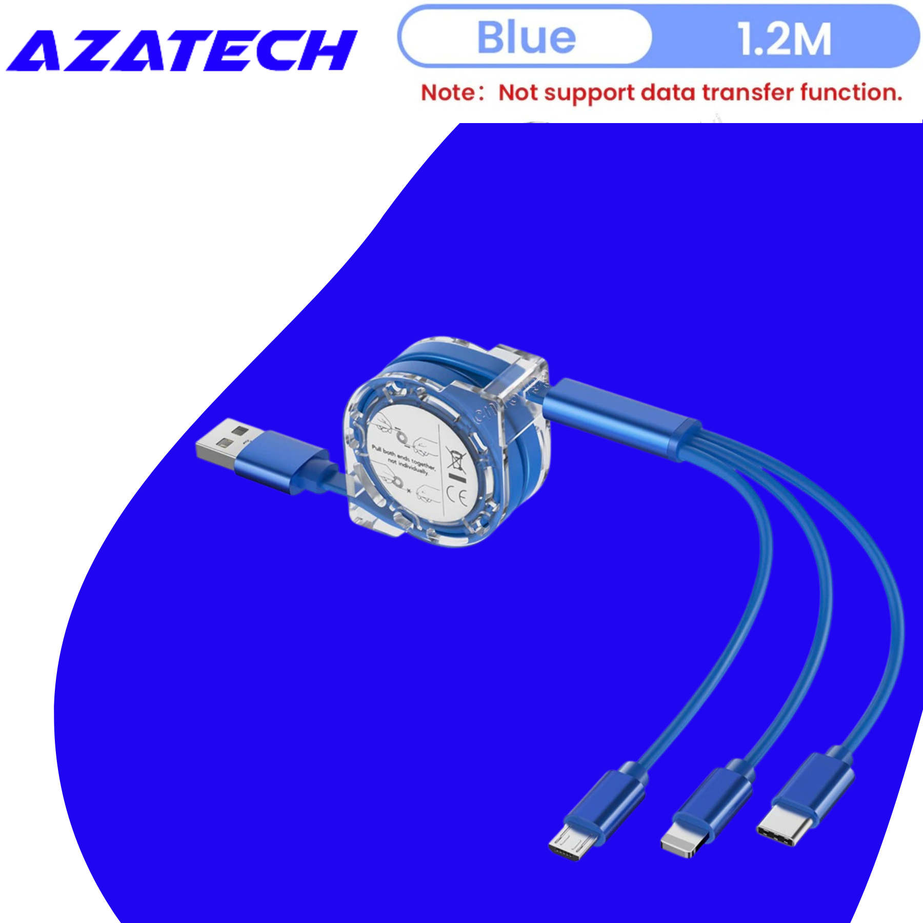 AzaTech 3 in 1 USB Charging Cable Fast Charger