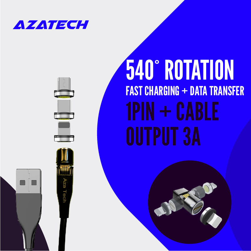 AzaTech Original 540° Rotating Magnetic 3A Fast Charging Cable