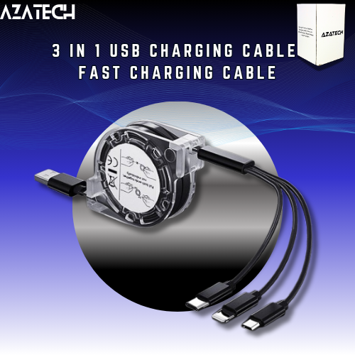 AzaTech 3 in 1 USB Charging Cable Fast Charger