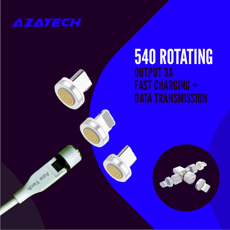 AzaTech Original 540° Rotating Magnetic 3A Fast Charging Cable