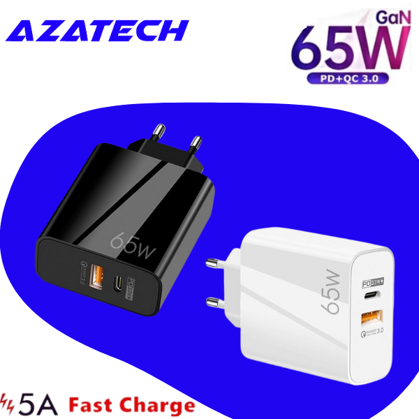 AzaTech Supercharge PD 65W GaN USB C Charger
