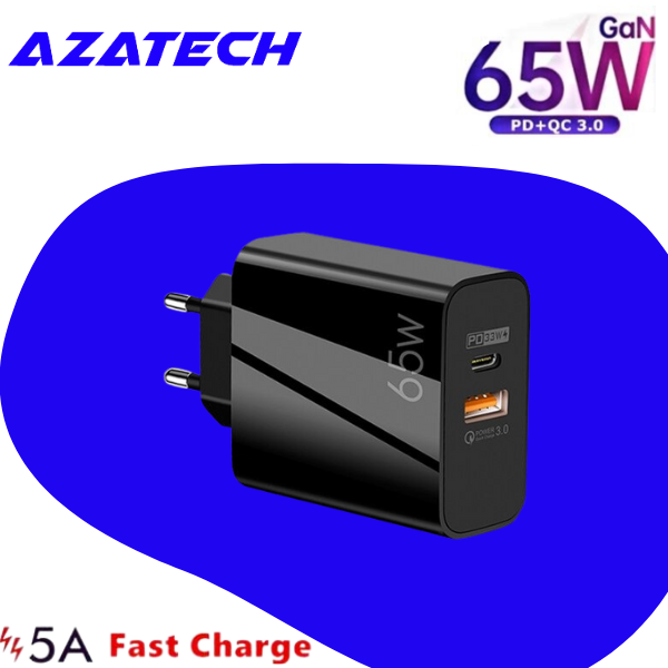 AzaTech Supercharge PD 65W GaN USB C Charger