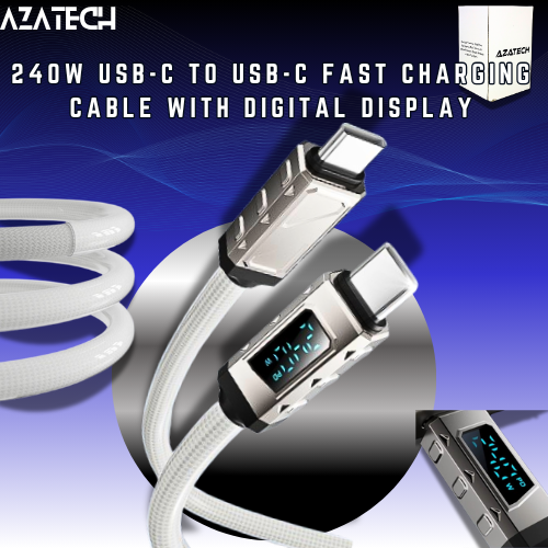 40W 1.5m Digital Display Braided USB-C To Type-C Super Fast Charging Cable