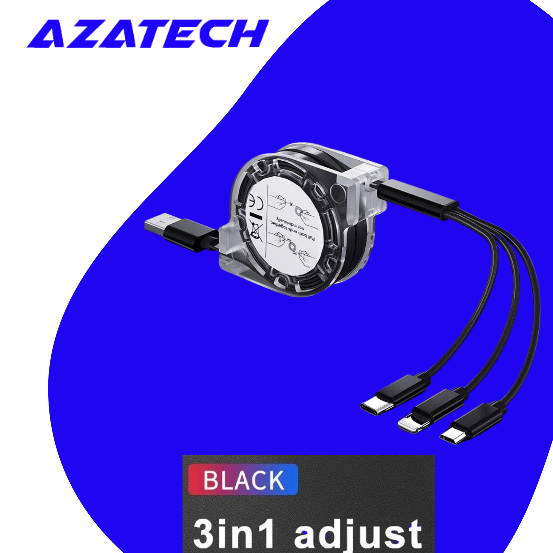AzaTech 3 in 1 USB Charging Cable Fast Charger