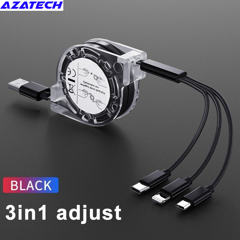 AzaTech 3 in 1 USB Charging Cable Fast Charger