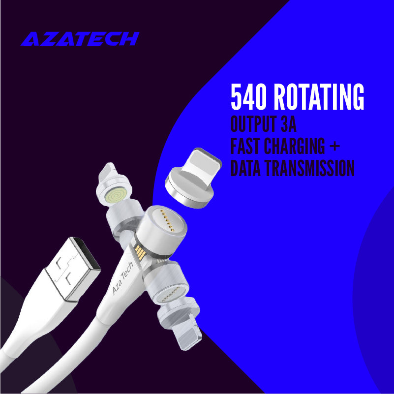 AzaTech Original 540° Rotating Magnetic 3A Fast Charging Cable