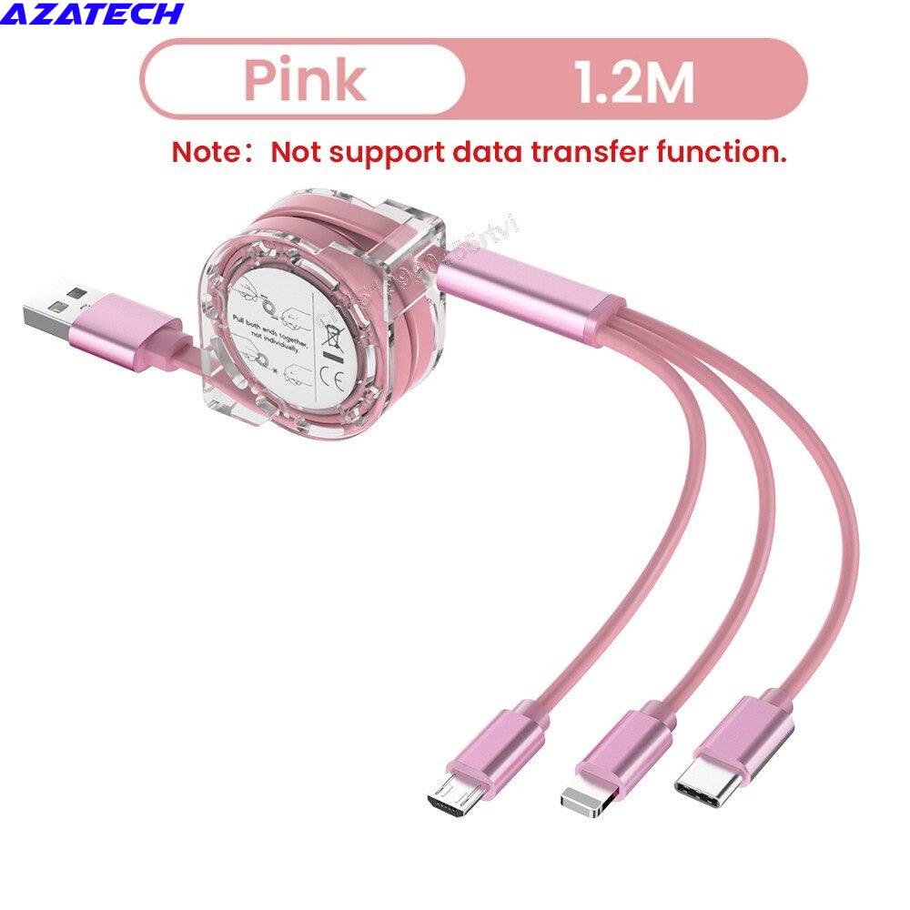 AzaTech 3 in 1 USB Charging Cable Fast Charger