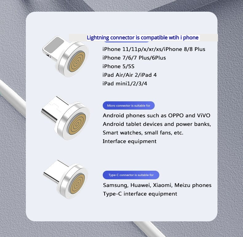 AzaTech Original 540° Rotating Magnetic 3A Fast Charging Cable