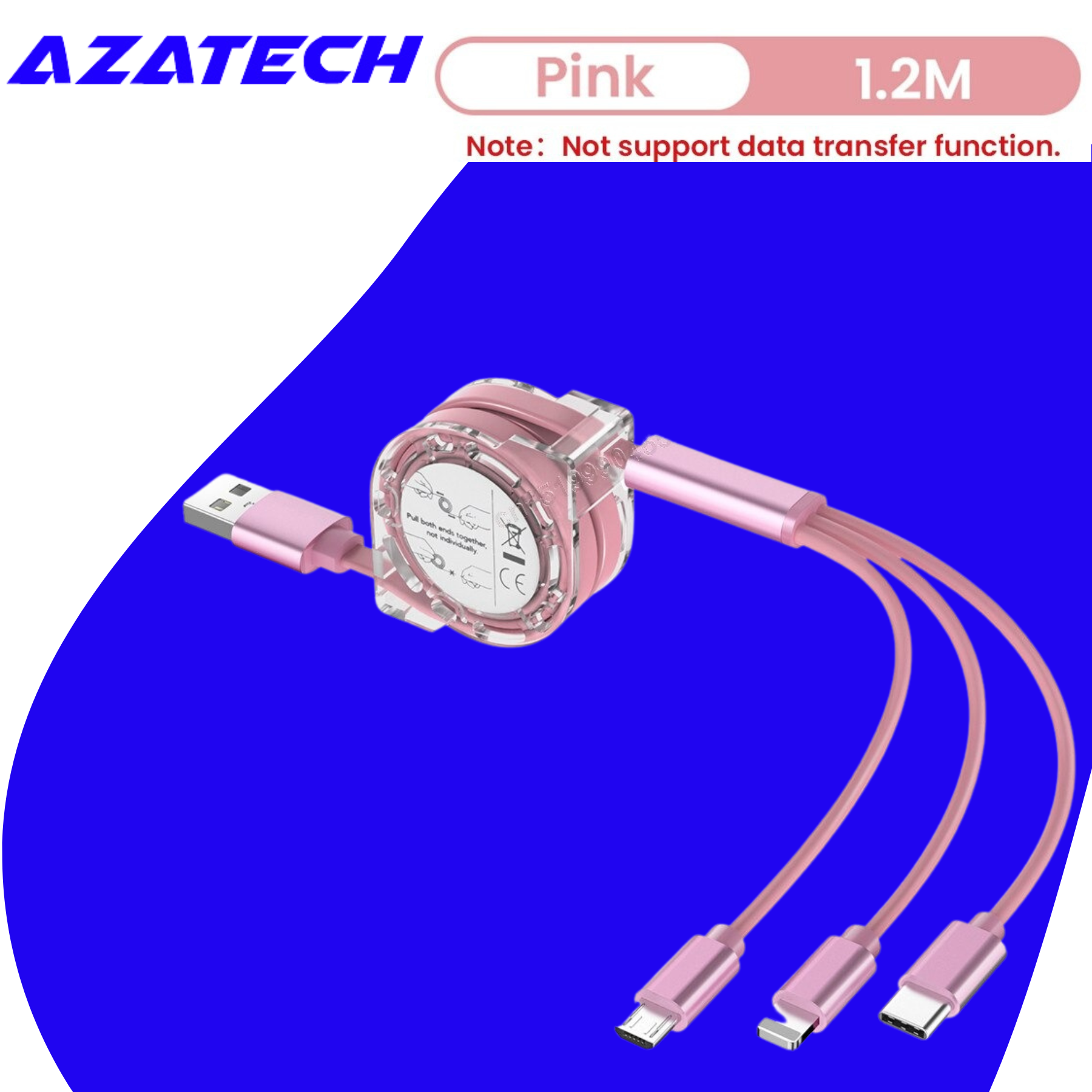 AzaTech 3 in 1 USB Charging Cable Fast Charger