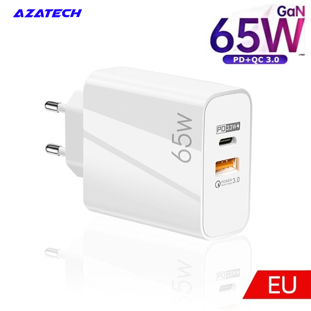 AzaTech Supercharge PD 65W GaN USB C Charger