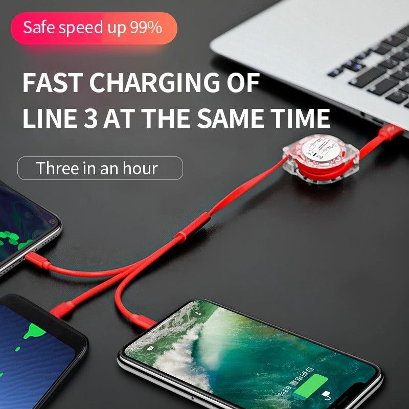 AzaTech 3 in 1 USB Charging Cable Fast Charger